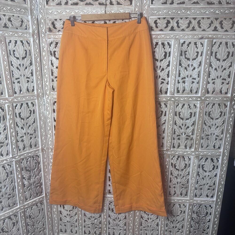 Orange Wide Leg Pant Trouser Dopamine Colorful Modest Office Travel Bright SZ 10